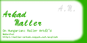arkad maller business card